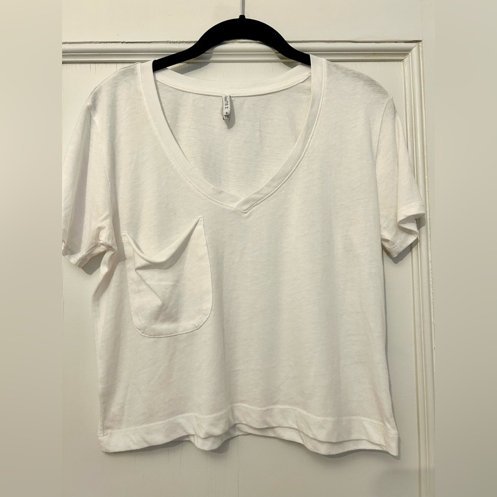Z Supply Women's White V-Neck Crop Top NWOT